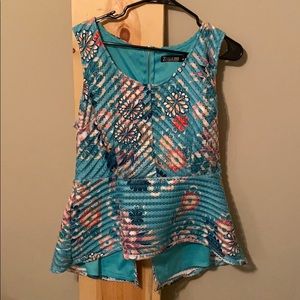 New York & Co floral peplum top